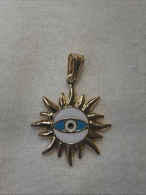 Evil Eye Sun Pendant 18k Yellow Gold Filled